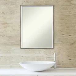 19" X 25" Non-Beveled Lucie Wood Bathroom Wall Mirror Silver - Amanti Art -Avanti Sales Shop GUEST 01320f6b 2c45 4822 a7a7 d234e7948475