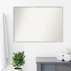 40" X 29" Non-Beveled Svelte Silver Wood Bathroom Wall Mirror - Amanti Art -Avanti Sales Shop GUEST 03891ce5 6ae9 41fc 95a0 74a6bdd3bffe