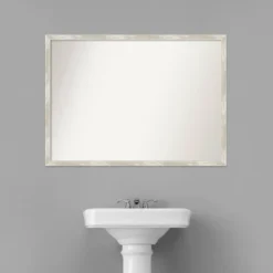 40" X 29" Non-Beveled Crackled Narrow Bathroom Wall Mirror Metallic Silver - Amanti Art -Avanti Sales Shop GUEST 03a92104 63c7 4846 b806 7d9aca5bfb49