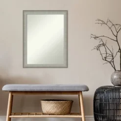 21" X 27" Non-Beveled Elegant Narrow Bathroom Wall Mirror Brushed Pewter - Amanti Art -Avanti Sales Shop GUEST 07900113 d3ae 45aa 8ac9 59139dc90e58