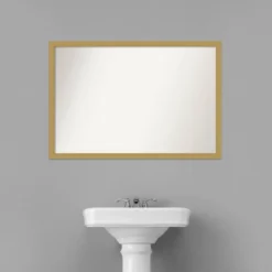 38" X 26" Non-Beveled Grace Narrow Bathroom Wall Mirror Brushed Gold - Amanti Art -Avanti Sales Shop GUEST 0a06991c 5a35 43f1 91a8 a5607b997cd8