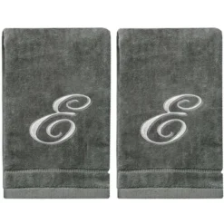 Creative Scents Gray Fingertip Monogrammed Towels Silver Embroidered -Avanti Sales Shop GUEST 0e74396e cbb1 478e 9242 fe663af6dbad