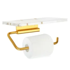 Unique Bargains Wall Mount Aluminum Acrylic Bathroom Toilet Paper Holder Gold Tone Clear 1 Pcs -Avanti Sales Shop GUEST 1057ae71 f544 4f1b b0c0 b67dba36008f