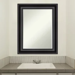 Amanti Art Grand Black Petite Bevel Bathroom Wall Mirror 29.75 X 23.75 In. -Avanti Sales Shop GUEST 10f66edd 2839 4261 9654 48945d317adb