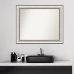 33" X 27" Non-Beveled Salon Silver Bathroom Wall Mirror - Amanti Art -Avanti Sales Shop GUEST 1141d5b2 dc93 45cc 8f0f 942bf756f2d6