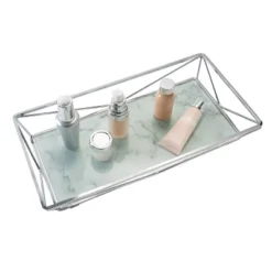 Geometric Tempered Glass Vanity Tank Tray White/Chrome - Home Details -Avanti Sales Shop GUEST 123111a9 ae1c 4616 a9fe 37b65d558150