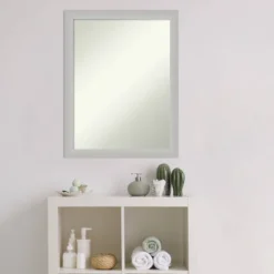 21" X 27" Non-Beveled Low Luster Wood Bathroom Wall Mirror Silver - Amanti Art -Avanti Sales Shop GUEST 1311e98a 87a6 4e70 b73e 0ed9ae10a927