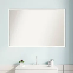 37" X 25" Non-Beveled Lucie Wood Bathroom Wall Mirror White - Amanti Art -Avanti Sales Shop GUEST 149fca3a 37e3 4b71 b1b3 d9e4dd9964cf