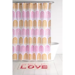 Shiraleah Pink And Orange Rainbow Print Shower Curtain -Avanti Sales Shop GUEST 14b42658 d877 48d6 be7a 4011da933ebf