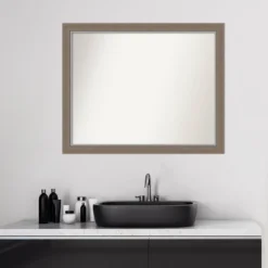 31" X 25" Non-Beveled Eva Narrow Bathroom Wall Mirror Brown - Amanti Art -Avanti Sales Shop GUEST 14e7a76e 972f 4255 947f c516e2dd67ee