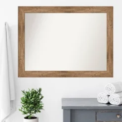 44" X 33" Non-Beveled Owl Wood Bathroom Wall Mirror Brown - Amanti Art -Avanti Sales Shop GUEST 162239cb dacf 42eb 9dae a21c189090d5