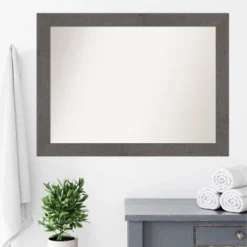 44" X 33" Non-Beveled Rustic Plank Gray Bathroom Wall Mirror - Amanti Art -Avanti Sales Shop GUEST 1732c5bd 845d 4392 a680 824cca5c6fa1