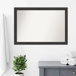 40" X 28" Non-Beveled Rustic Plank Espresso Narrow Bathroom Wall Mirror - Amanti Art -Avanti Sales Shop GUEST 1884fa50 e197 44bf bb03 40c03f3d2d27