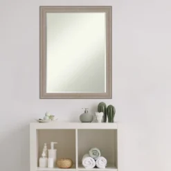 Amanti Art Curve Greywash Petite Bevel Wood Bathroom Wall Mirror 27 X 21 In. -Avanti Sales Shop GUEST 1d8a7722 fe0b 453a 82a3 e45babc604eb