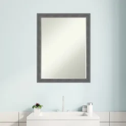 Amanti Art Dixie Grey Rustic Petite Bevel Wood Bathroom Wall Mirror 26.25 X 20.25 In. -Avanti Sales Shop GUEST 1e3e8304 f6e7 4d49 869c 06c6ad4ec362