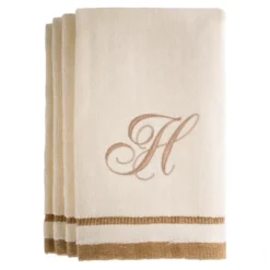 Creative Scents Ivory Fingertip Monogrammed Towels Brown Embroidered -Avanti Sales Shop GUEST 20434772 a4b3 4c09 ad2c dcd4d297f05a