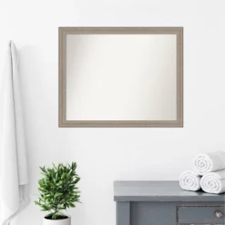 31" X 25" Non-Beveled Curve Wood Bathroom Wall Mirror Gray Wash - Amanti Art -Avanti Sales Shop GUEST 214435f5 b8f8 4d30 983d 9f55b5515725