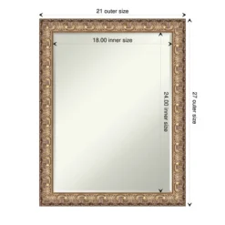 Amanti Art Florentine Gold Petite Bevel Wood Bathroom Wall Mirror 27.5 X 21.5 In. -Avanti Sales Shop GUEST 2454924f 89d5 45a6 82b3 13b10d460bf6