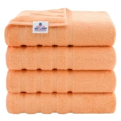 American Soft Linen 4 Pack Bath Towel Set, 100% Cotton, 27 Inch By 54 Inch Bath Towels For Bathroom -Avanti Sales Shop GUEST 25410295 a7d5 42e1 9ce1 2e8aec2d176e