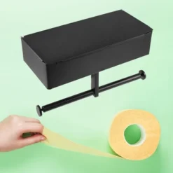 Unique Bargains Wall-Mount For Kitchen Bathroom Toilet Double Roll Tissue Holder Black 1 Pcs -Avanti Sales Shop GUEST 26248b1e e30b 48aa 899c 353848f89923