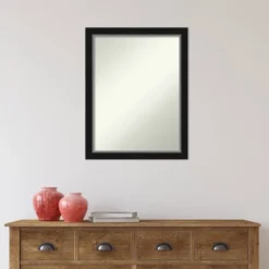 21" X 27" Non-Beveled Eva Narrow Bathroom Wall Mirror Black - Amanti Art -Avanti Sales Shop GUEST 29d4f1e7 591d 41d3 9995 9271d3046521