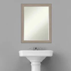 Amanti Art Curve Greywash Petite Bevel Wood Bathroom Wall Mirror 27 X 21 In. -Avanti Sales Shop GUEST 29e6ecc2 7709 4541 b535 d2e77eeadc22