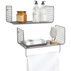 MDesign Bath Storage Organizer Shelving Set Of 2 - 1 Shelf With Towel Bar -Avanti Sales Shop GUEST 2b351c33 8270 461b 8b2a cd772d12a66e