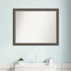 31" X 25" Non-Beveled Domus Wood Bathroom Wall Mirror Dark Silver - Amanti Art -Avanti Sales Shop GUEST 2e125889 3c91 4edb 810e 06536719f906