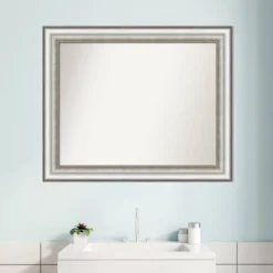 33" X 27" Non-Beveled Salon Silver Bathroom Wall Mirror - Amanti Art -Avanti Sales Shop GUEST 32620b60 84c4 4f26 8326 0e26ef37fd9c