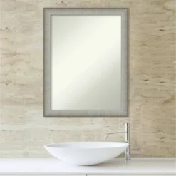 21" X 27" Non-Beveled Elegant Narrow Bathroom Wall Mirror Brushed Pewter - Amanti Art -Avanti Sales Shop GUEST 3406d0c1 b141 41b7 b8a0 ae98e2b83a3c