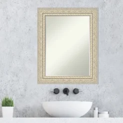 Amanti Art Fair Baroque Cream Petite Bevel Wood Bathroom Wall Mirror 29.5 X 23.5 In. -Avanti Sales Shop GUEST 34c5a4c2 5727 4dc8 b1a2 96d2f55c4203