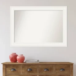 42" X 30" Non-Beveled Ridge White Bathroom Wall Mirror - Amanti Art -Avanti Sales Shop GUEST 36f7867e d476 44a5 ad6e 1c5ba5850dad