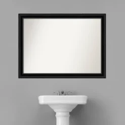 42" X 31" Non-Beveled Corded Bathroom Wall Mirror Black - Amanti Art -Avanti Sales Shop GUEST 372f7ad2 25c6 4883 bc23 91183ae62837