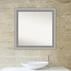 31" X 31" Non-Beveled Elegant Bathroom Wall Mirror Brushed Pewter - Amanti Art -Avanti Sales Shop GUEST 388e3086 625c 46ba 96de 8ced1daf097b