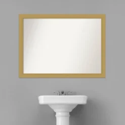 42" X 31" Non-Beveled Grace Bathroom Wall Mirror Brushed Gold - Amanti Art -Avanti Sales Shop GUEST 3b00927d 543f 43f8 b341 f9aa6a0b3d9a