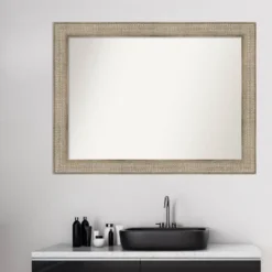 44" X 33" Non-Beveled Trellis Silver Wood Bathroom Wall Mirror - Amanti Art -Avanti Sales Shop GUEST 3c7e2060 8c7c 4719 9c52 9a4e6a248afd