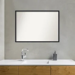 39" X 28" Non-Beveled Lucie Wood Bathroom Wall Mirror Black - Amanti Art -Avanti Sales Shop GUEST 3d03dfc5 4fb6 482c bbdc 4ff6334c6914