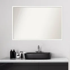 37" X 25" Non-Beveled Lucie Wood Bathroom Wall Mirror White - Amanti Art -Avanti Sales Shop GUEST 42d8af7b cc2a 450f ac44 e05be954416b