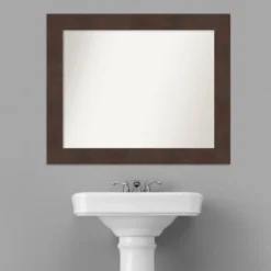 33" X 27" Non-Beveled Wildwood Brown Bathroom Wall Mirror - Amanti Art -Avanti Sales Shop GUEST 4381fbd1 8f1d 414d b616 e555049e8817