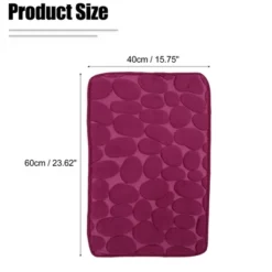 Unique Bargains Cobblestone Pattern Bathroom Rugs Polyester Bath Mat Machine Washable Wine Red 23.62"x15.75" -Avanti Sales Shop GUEST 43ea90da 2f7c 4269 8fd7 b460c1117713