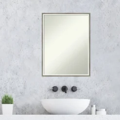 19" X 25" Non-Beveled Lucie Wood Bathroom Wall Mirror Silver - Amanti Art -Avanti Sales Shop GUEST 454f3ba6 6945 4687 8863 7b20600f0238