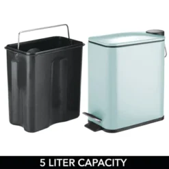 MDesign Small Step Trash Can, Garbage Bin, Removable Liner Bucket, 5L -Avanti Sales Shop GUEST 458011a2 7b30 431a 8c67 792f175a971a