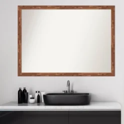 41" X 30" Non-Beveled Fresco Wood Bathroom Wall Mirror Light Pecan Brown - Amanti Art -Avanti Sales Shop GUEST 4900fd8e 8c97 4751 bc96 65e58bc1abff