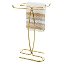 MDesign Metal Hand Towel Holder Stand For Countertop - 2 Pack - Soft Brass -Avanti Sales Shop GUEST 4a75fc66 b77e 41ae 8b3f 886f80d4615d