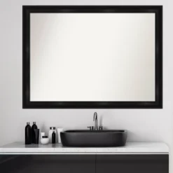 42" X 31" Non-Beveled Grand Narrow Bathroom Wall Mirror Black - Amanti Art -Avanti Sales Shop GUEST 4c46bf82 030f 40b6 85e4 bcc5012a0622