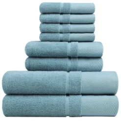 PiccoCasa 100% Combed Cotton Soft 600 GSM Absorbent Lightweight Shower Towel Set 8 Pcs -Avanti Sales Shop GUEST 4e69e522 0faf 41e7 83b5 c62ea7b55f31