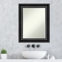 Amanti Art Grand Black Petite Bevel Bathroom Wall Mirror 29.75 X 23.75 In. -Avanti Sales Shop GUEST 4ec50334 59c8 4d28 a29e a217a37b4cef