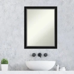 21" X 27" Non-Beveled Eva Narrow Bathroom Wall Mirror Black - Amanti Art -Avanti Sales Shop GUEST 4fa1e8f0 359a 4c3c 9191 d66bf9600081