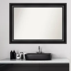 42" X 30" Non-Beveled Grand Bathroom Wall Mirror Black - Amanti Art -Avanti Sales Shop GUEST 5113225b aa7f 480c 94d3 95119eb2e2f3