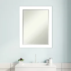 Amanti Art Wedge White Petite Bevel Bathroom Wall Mirror 28 X 22 In. -Avanti Sales Shop GUEST 5259ae11 16f3 4d0f 854f 75b7f92fc0ed